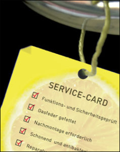 Service Card nach Reinigung Stühle-Check
